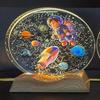3D Astronaut Boy Crystal Ball Night Lamp with Wooden Base USB LED Table Light for Kids Room,gift