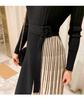 2025 Korean Lace-Up Waist Knit Sweater Dress