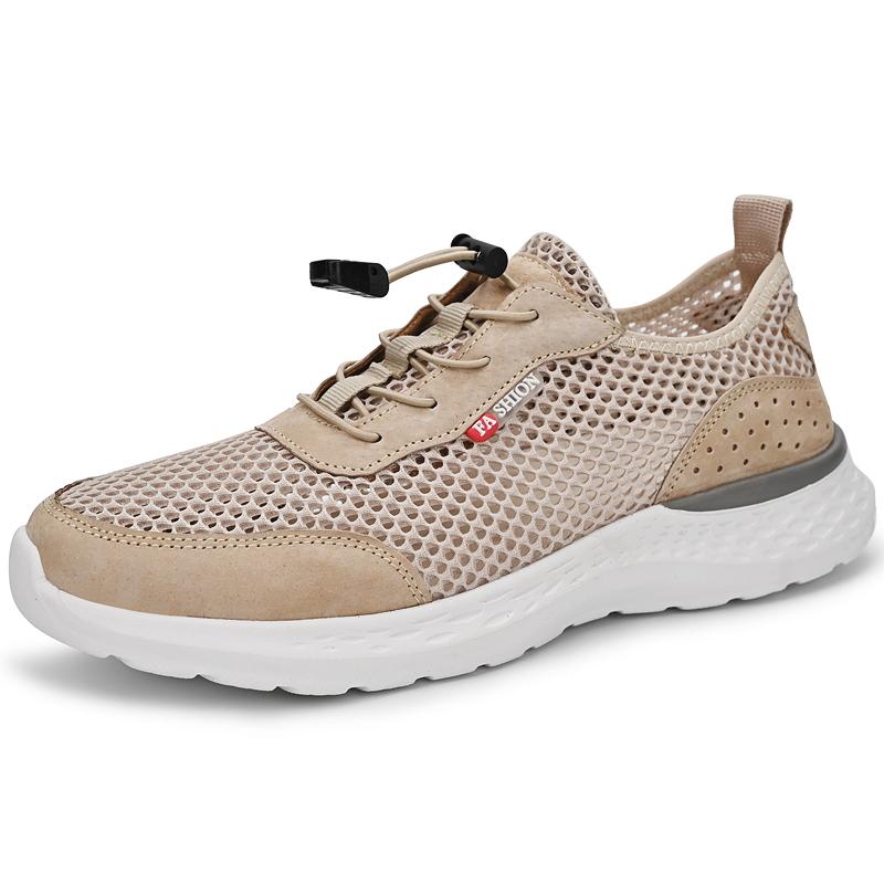 

МодаЛето Мужская сетчатая обувь Дышащая Мужская повседневная обувь Дышащая Мужская Мягкие кроссовки Сквозная Повседневная обувь для ходьбы Трекинговые балетки 47 хаки