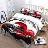 Red Sun, Snowy Peaks, Japanese Aesthetic Printed Duvet Cover Set1 Duvet Cover+2 Pillowcasemulti Size Bedroom Bedding Decor