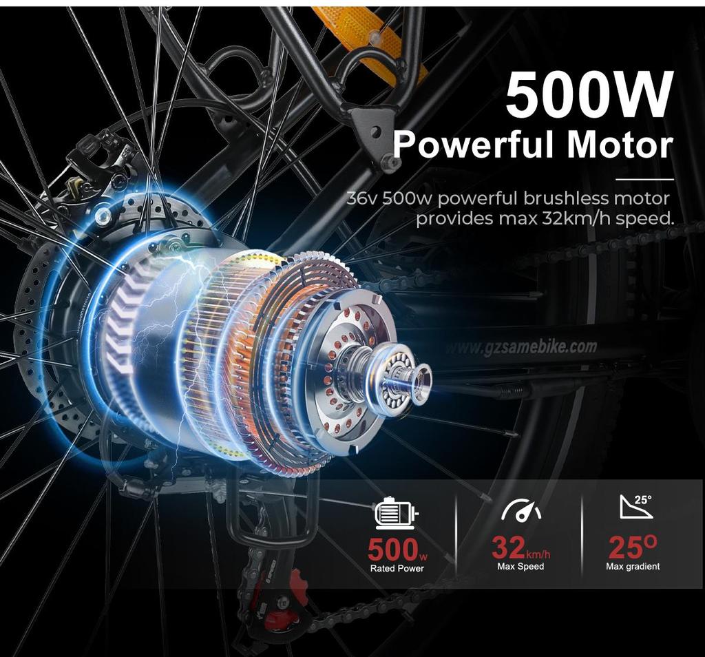 Samebike RS-A01 Pro Elektrofahrrad für Erwachsene Mountainbike 500W 36V 15Ah Lithiumbatterie City E-Bike