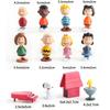 Hot 12Pcs Cartoon Snoopy Charlie Sally Woodstock Kawaii Anime Mini Figure Model Toys Cake Decoration Peopl Collection Props Gift