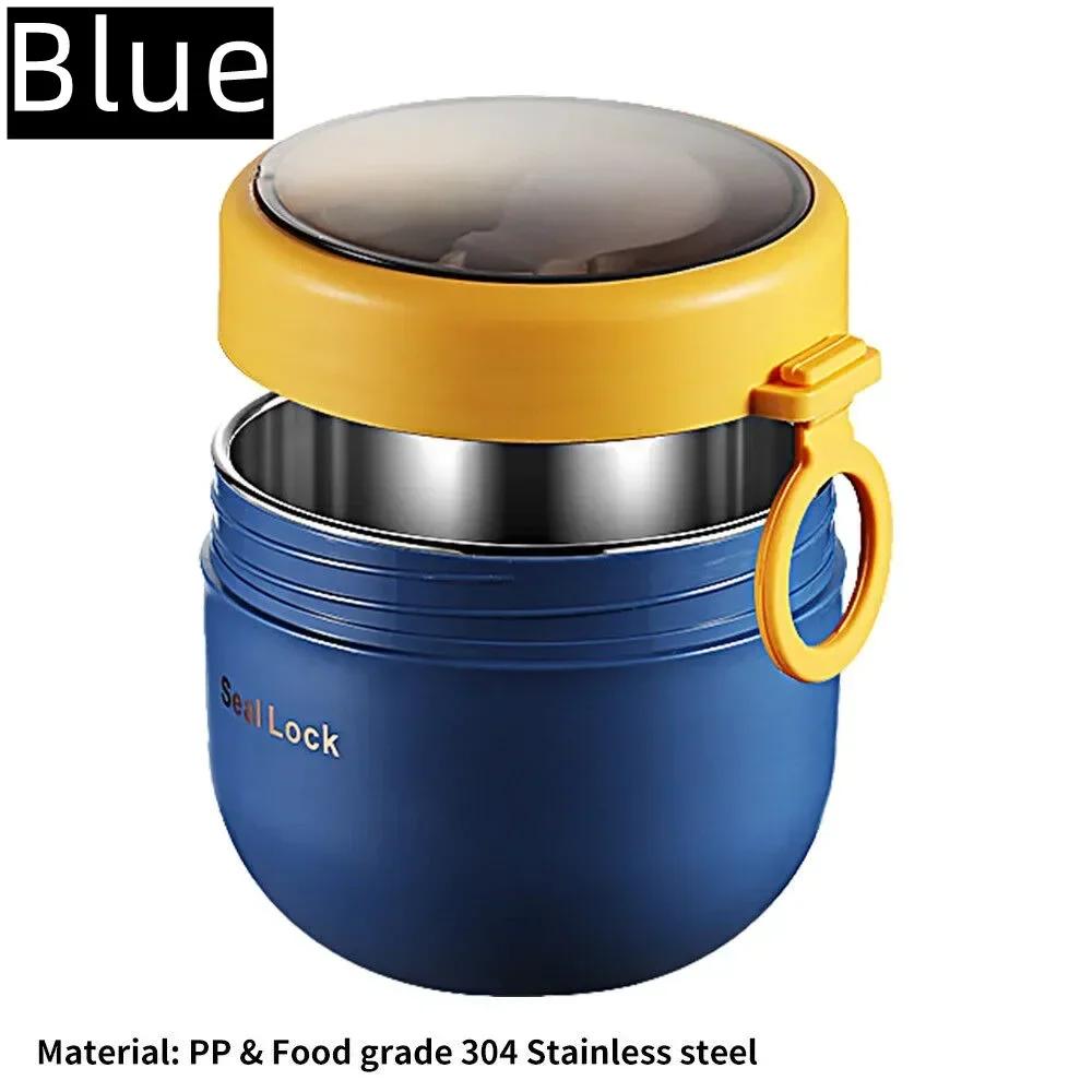 New Stainless Steel Lunch Box Drinking Cup With Spoon Food Thermal Jar Insulated Soup Thermos Containers Thermos Lunchbox Bag