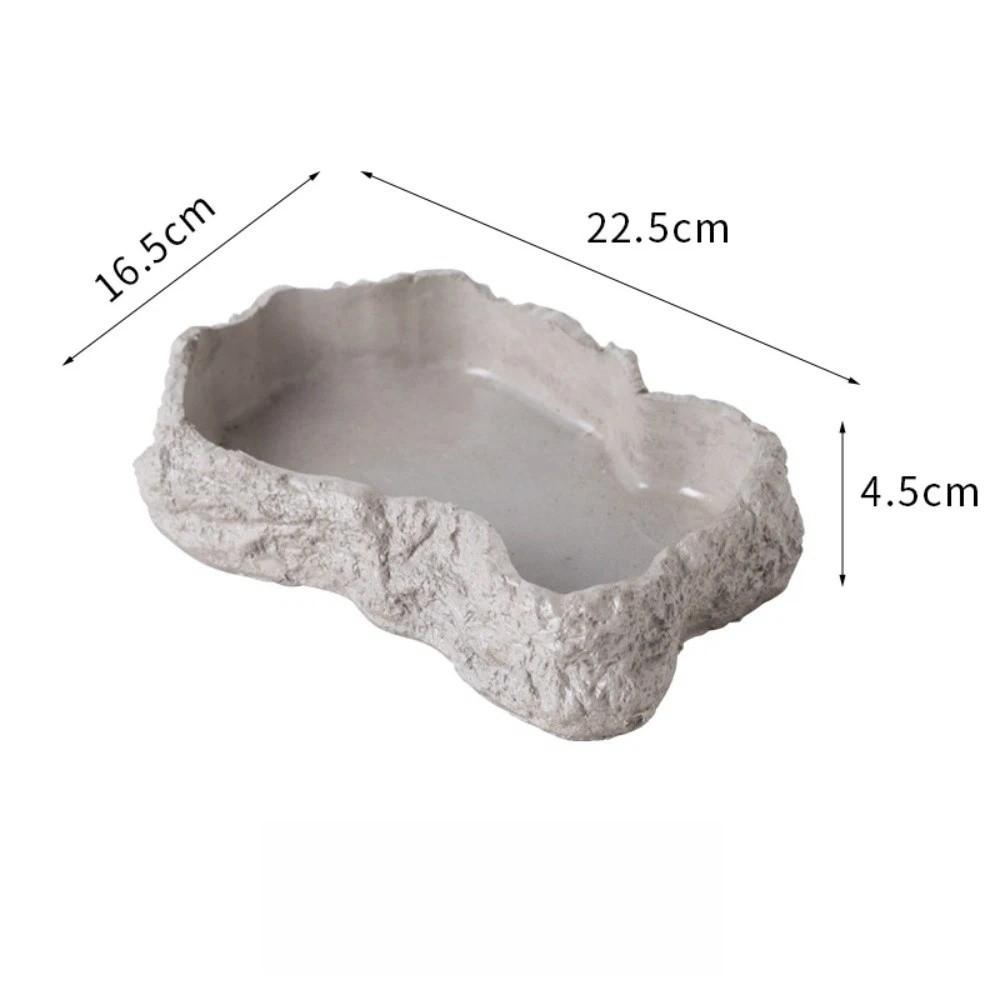 New Simulated Rock Reptile Food Bowl Multiple Size Habitat Decor Lizard Food Dish Anti-slip Base Pet Reptile Feeder Pet Supplies