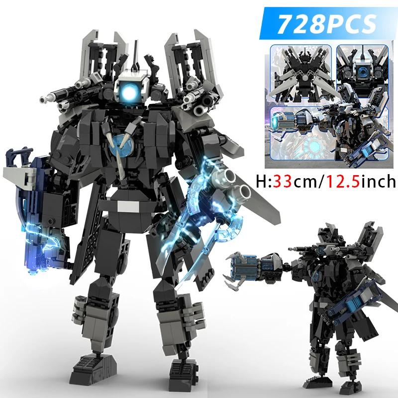 New Skibidi Toilet Building Block Titan Clock Man 2.0 TVman Speakerman Drill Man Bricks Model Toys for Kid Birthday Xmas Gift