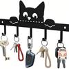 Wall Mounted Metal Key Holder with 5 Hooks, Modern Entryway and Living Room Storage Solution