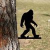 1 pièce Ajoutez une touche de nature à votre jardin avec un insert de branche silhouette de gorille en fer – Décoration murale unique