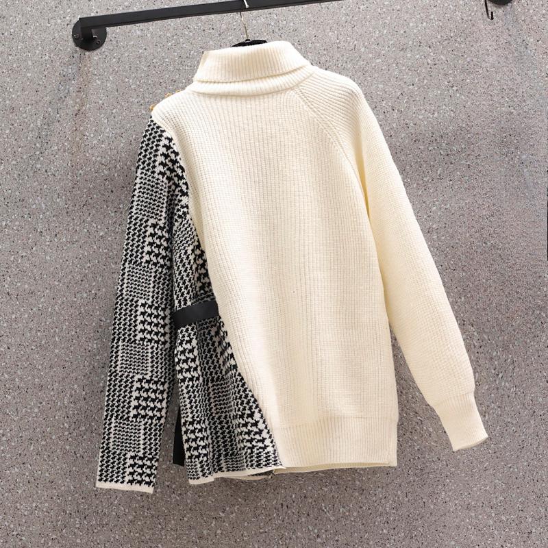 Autumn Winter New Women Fashion Casual Big Plus Size Vintage Loose Long Sleeve Knitted Sweater Top M-4XL