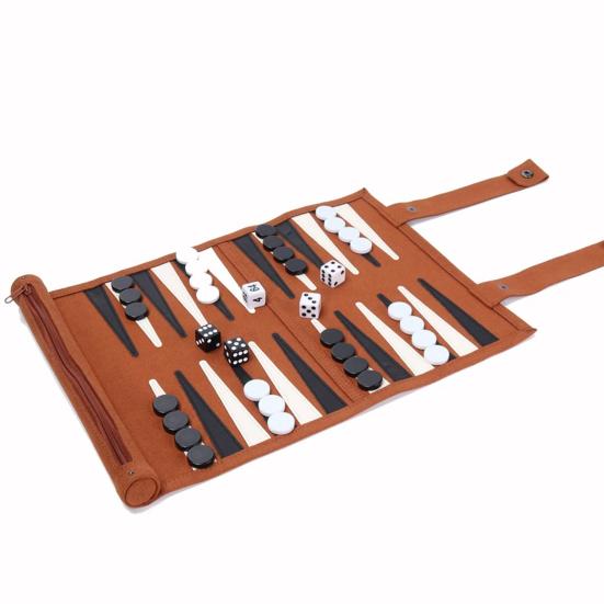 Klassisches Backgammon Brettspiel mit Aufbewahrungskoffer Faltbares Design Tragbare Reise-Backgammon-Sets Puzzle-Spielbrett