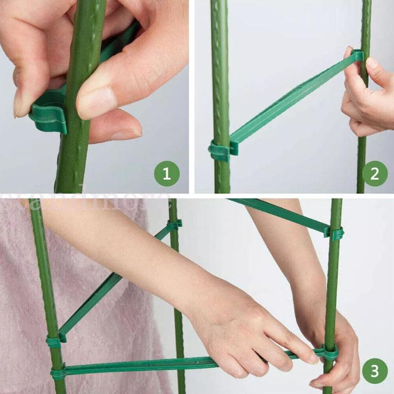 12/24 Piezas Brazos de Estaca para Jaula de Tomates de Jardín Ayuda para el Crecimiento de Plantas Soporte de Tallo de Planta