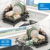 Dish Drainer Rack, Expandable Dish Drying Rack with Cutlery Holder and Swivel Drainage Spout, Dish Rack for Kitchen Counter