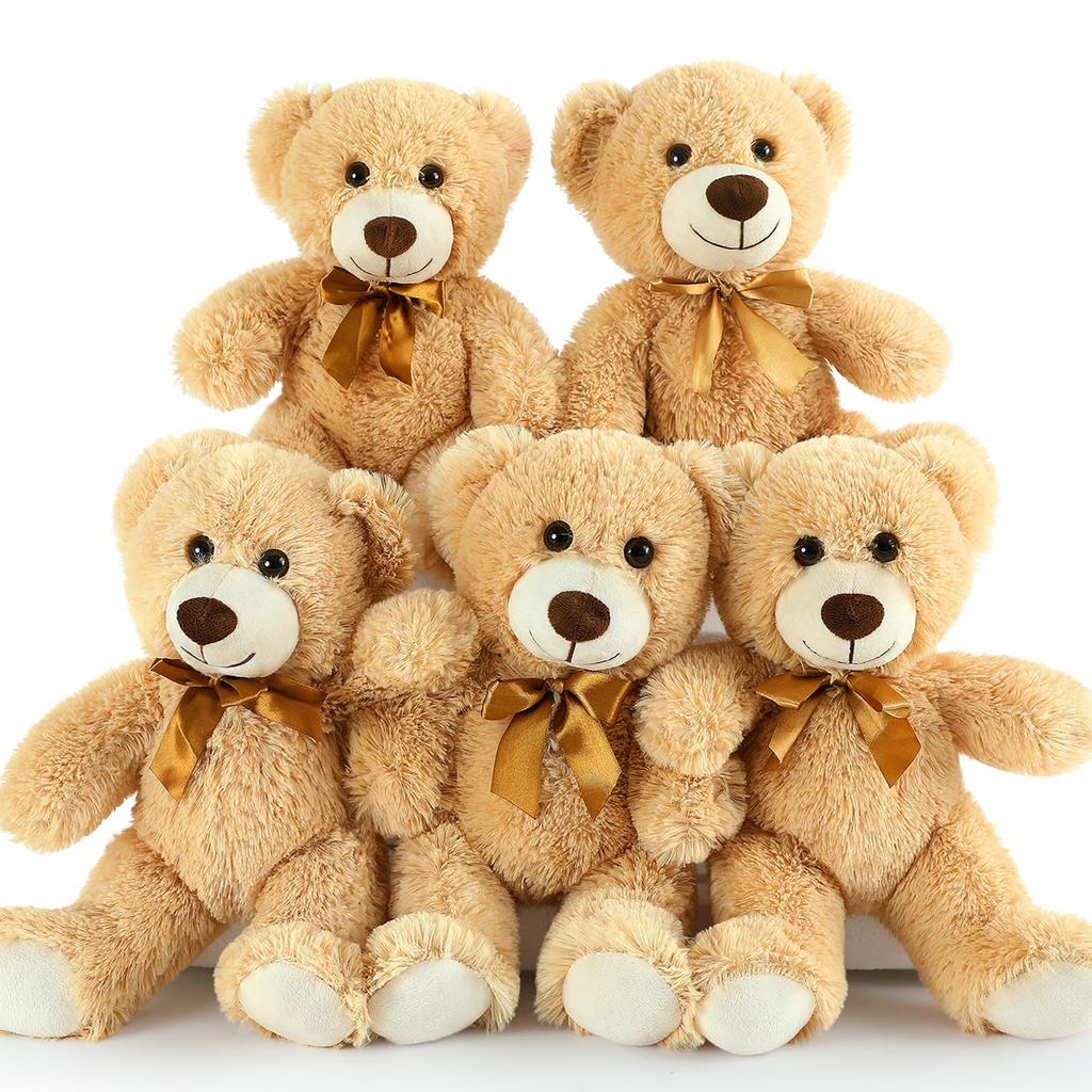 Cute Colorful Bow Tie Bear Doll Plush Toy Hug Bear Doll Stuffed Animals Children Birthday Gift Pillow Teddy Bear Home Decor