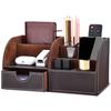 PU Leather Desk Organizer Pencil Holder Office Supplies Caddy Stationery Holder for Home School and Office Supplies