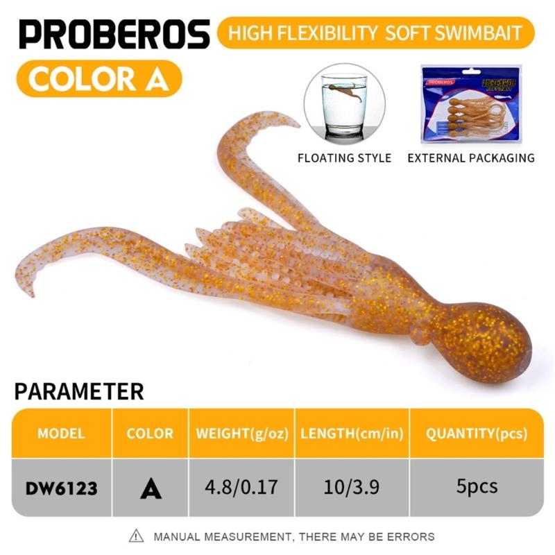 5pcs Floating Fishing Lures Squid Jig Soft Baits Silicone Artificial Baits Swimbaits Fishing Accessories