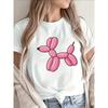 Lightweight And Sturdy T-Shirt Featuring a Pink Balloon Dog Design, Perfect for Casual Outings At Home, Restaurants, Or Outdoors