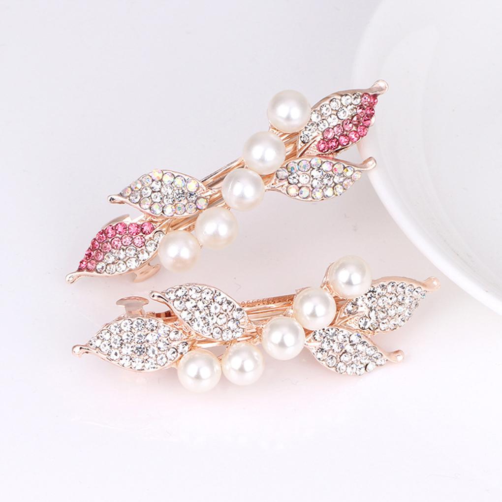 Crystal Pearl Hairpin Holiday Wedding Engagement Decoration Fashion Hair Clip Portable Accessories for Girls Women