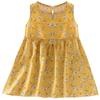 Girls' Floral Summer Princess Beach Dress, Cotton Silk Tank, A-line Skirt