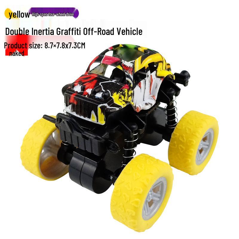 Children's Toy: Inertia-Powered 4WD Stunt Off-Road Vehicle