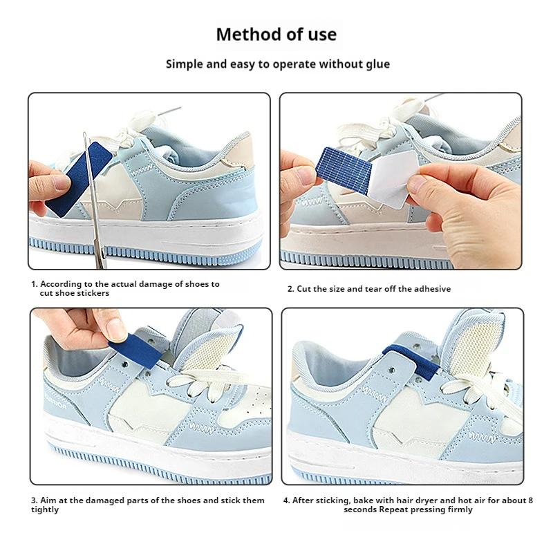 6pcs/1pack Sports Shoe Patches Shoes Damaged Side Edges Inner Lining Sticker Shoe Heel Wear Repair Patch Foot Care Products