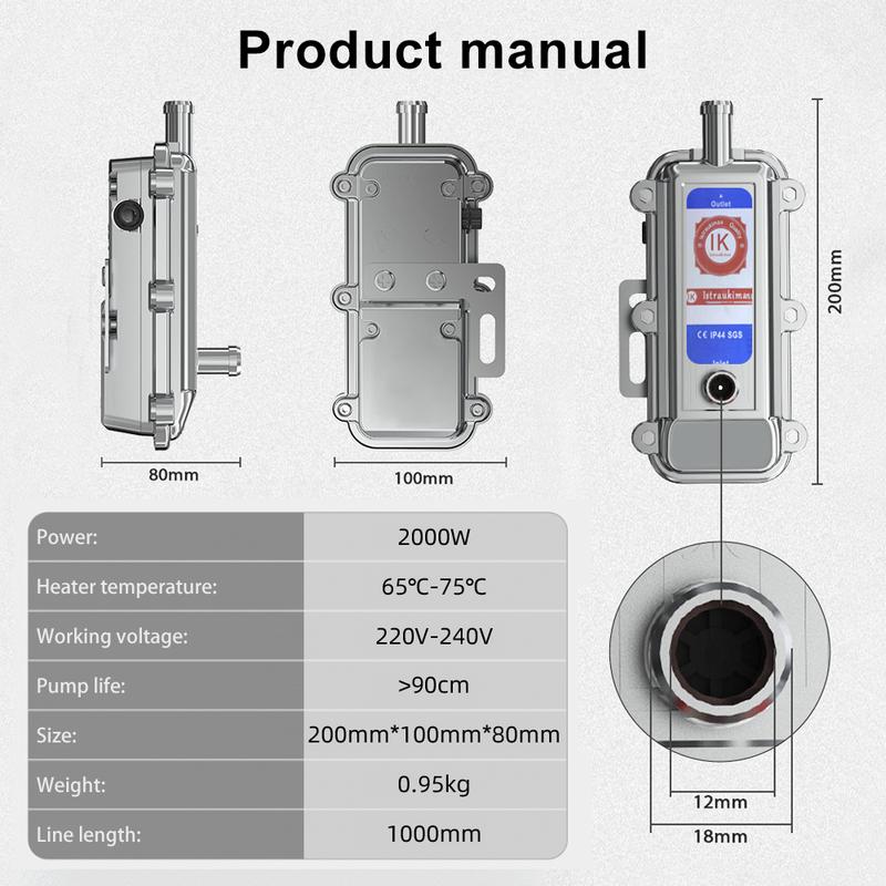 220V 2000W Car Engine Preheater Engine Heater Truck Motor SUV Boat Air Parking Heater Automobile Preheater EU Plug