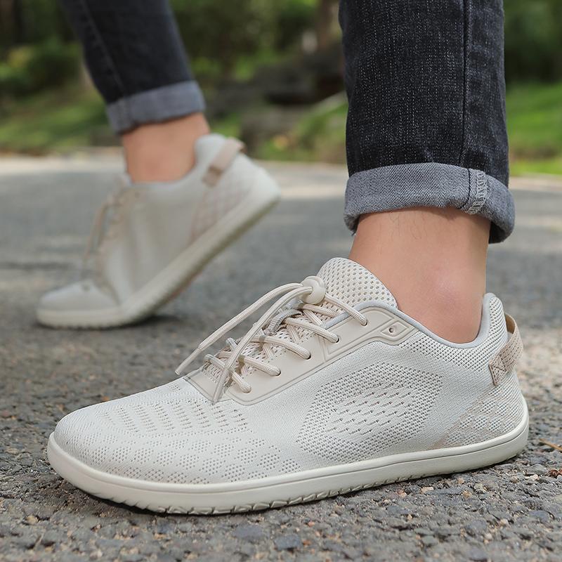 Fashion Wide Toe Men's Running Shoes Minimalist Casual Sneakers Breathable Mesh Walking Shoes Elastic Non-slip Trainers Male Flats