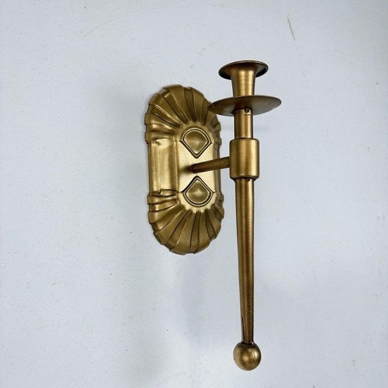 Antique European Styles Metal Candle Sconce Wall Mount Candle Holder Candlestick for Living Room and Wedding Decoration