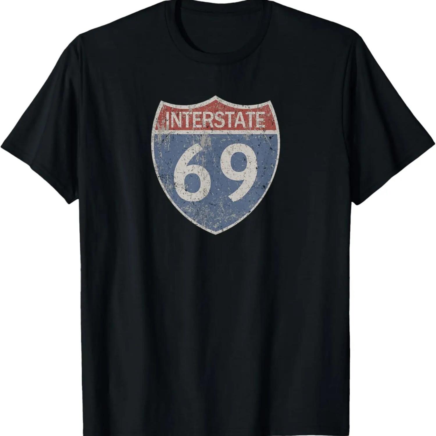 

I69 Area - Interstate 69 Highway Sign T-Shirt S чёрный