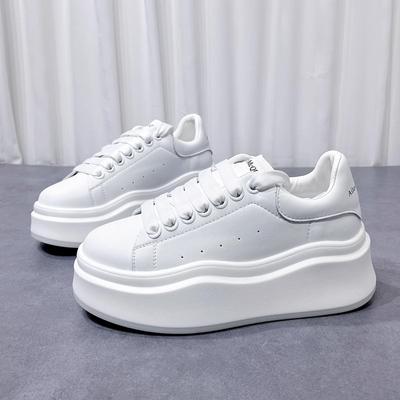 Cowhide Version~ Genuine Leather Thick-soled Heightening Little White Shoes Children's 2025 Spring and Summer New Board Shoes Casual Sports Shoes