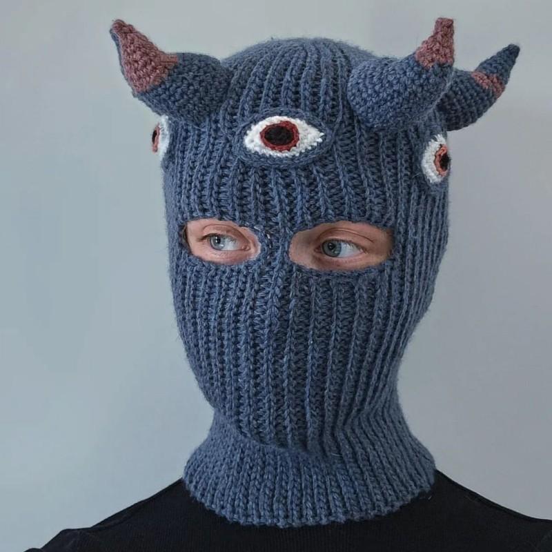 

Однотонная полосатая шапка с кошачьими ушками, модная и персонализированная шапка-пуловер с кисточками для взрослых Adult 57-59cm