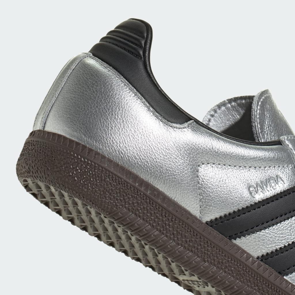adidas Samba OG Shoes KI8464 Unisex Originals Sneakers Silver Metallic / Core Black / Dark Brown