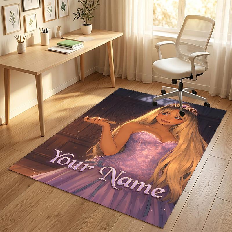 Personalized Crystal Velvet Carpet,Sabrina Carpenter Custom Printed Name, Plush Area Rug For Home Indoor Decor