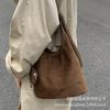 Suede bag women's large capacity 2025 new autumn versatile shoulder messenger bag casual work commuter tote bag