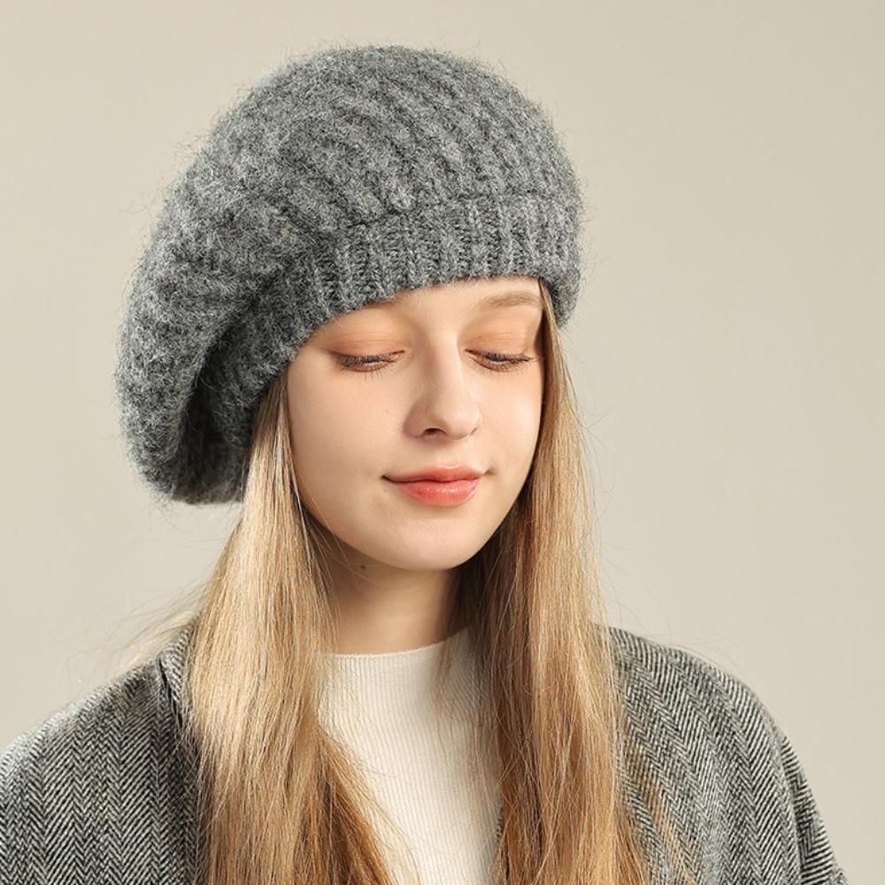 Elastic Knitted Berets British Style Artist Hat Fashion Newsboy Cap Outdoor