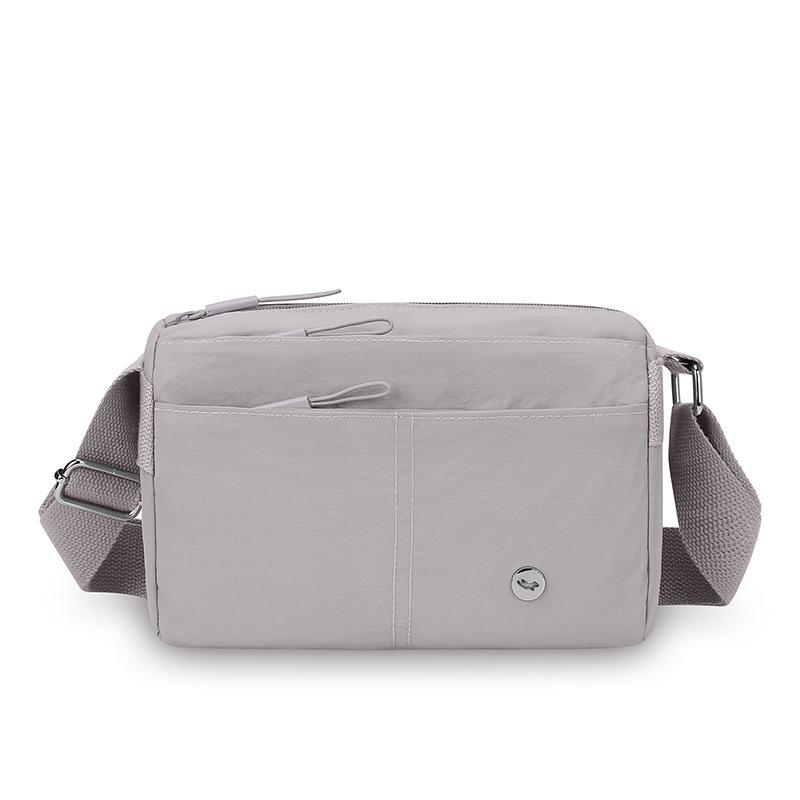 

Water-Repellent Multi-Compartment Bag Lightweight Small Square Bag Commuter Women s Shoulder Bag Solid Color Crossbody Bag світло-сірий колір