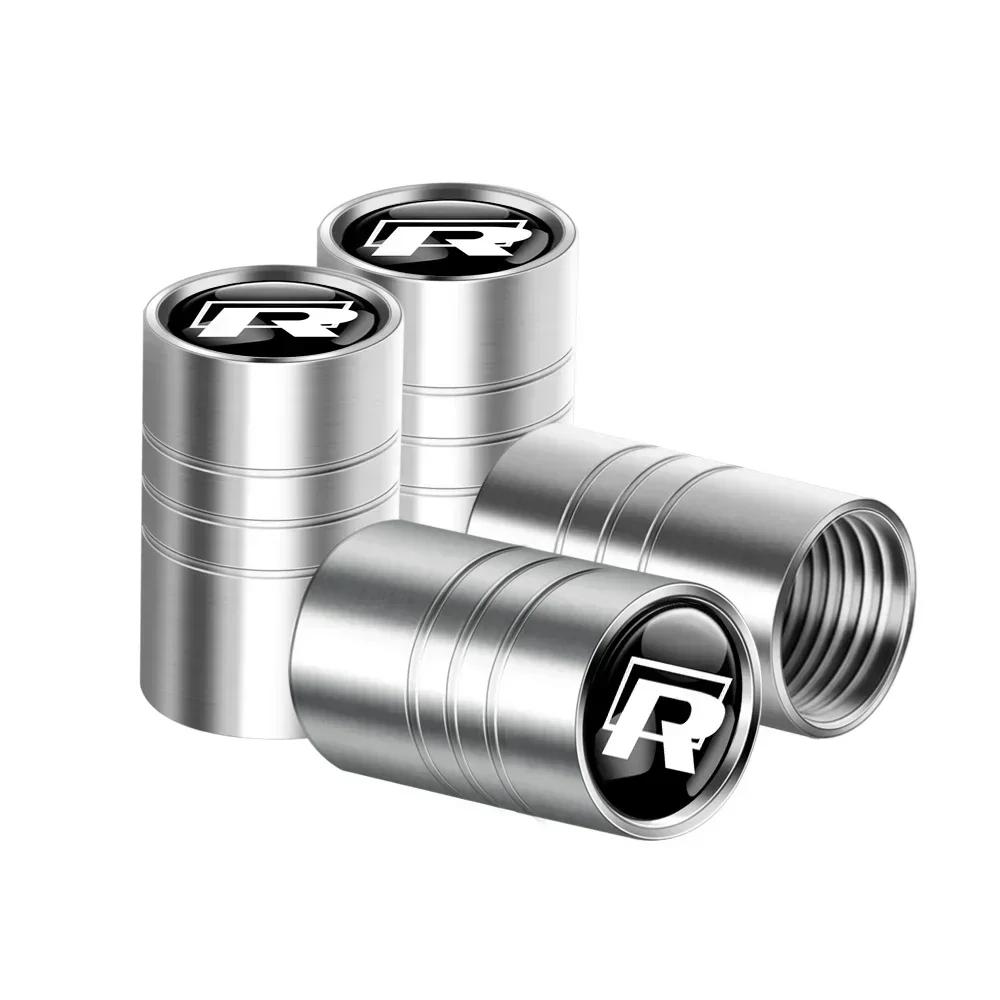 For Volkswagen VW GTI R Golf 5 7 6 4 Polo Tiguan Passat Jetta Lavida Car Styling 3D Metal Wheel Tire Valve Stem Caps Accessories HB432