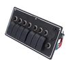 7 Gang Rocker   Panel, 12V 7 Appliance Control with Overload Protector, Suitable for Boats, Yachts, RVs, Aluminum Alloy ABS Material, IP65 