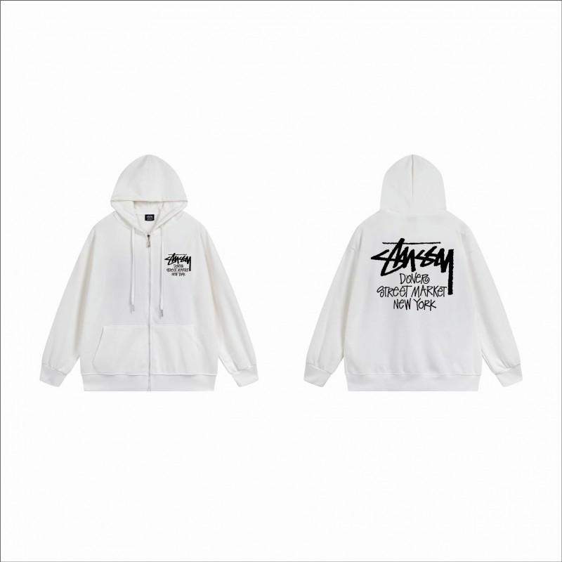 Unisex Mikina s kapucí na zip s fleecovou podšívkou a potiskem písmen Volný střih Bavlna Dlouhý rukáv Pánská Dámská