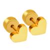 Trendy Style Stainless Steel Earrings Heart Shape Gold Color Anti-allergy Ladies Small Ear Studs Party Jewelry