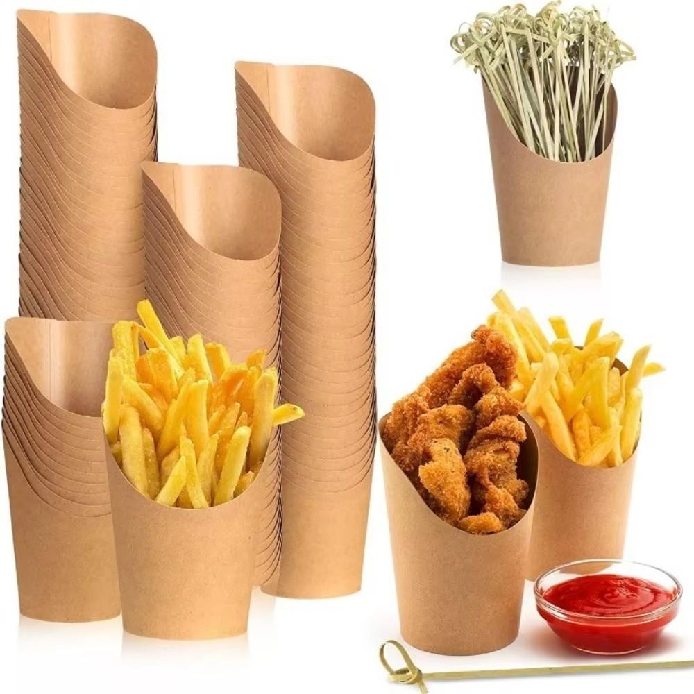 50PCS Thickened Egg Waffle Paper Cup Water Proof Take-out Snack Boxes  Kitchen Use