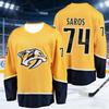 2026 Men's Ice Hockey Jersey 3D Printed Animal Logo Moisture-Wicking Quick-Drying Gold Color Long-Sleeved T-Shirt Kids