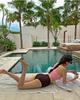 New Women's Color Block Slimming Swimsuit - Conservative Korean Style Beachwear, Available in 2 Colors