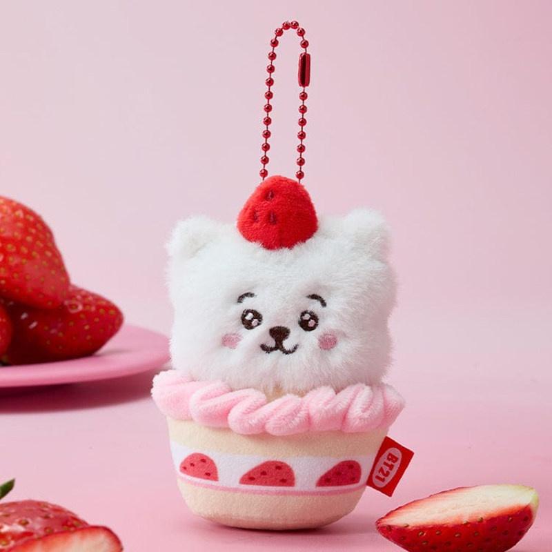 10cm Anime Cartoon Bt21 COOKY SHOOKY Plush Toy Creative Strawberry Cake Party Plush Toy Pendant Backpack Keychain Accessories