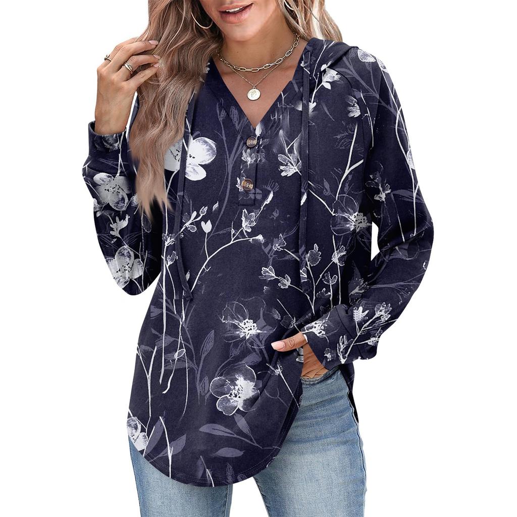 Women's Fashion Women's Lightweight Long Sleeve Pullover With Pockets Preppy Graphic Hoodie