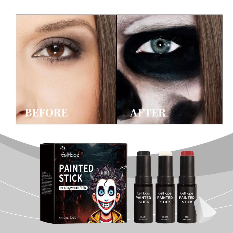 Clown Themed Body Paint Stick Kit for Halloween Makeup Full Face and Body Coverage Party Makeup Essentials one size