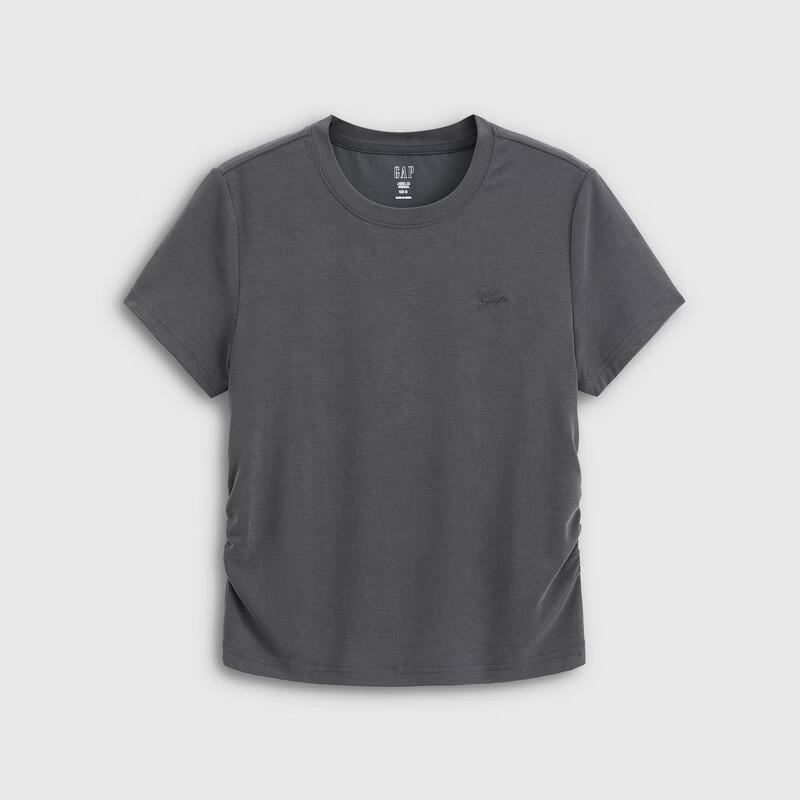 GAP Women's Logo Embroidered Pleated Knit T-Shirt