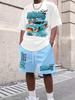Men's 3D Printed Summer Clothing Set