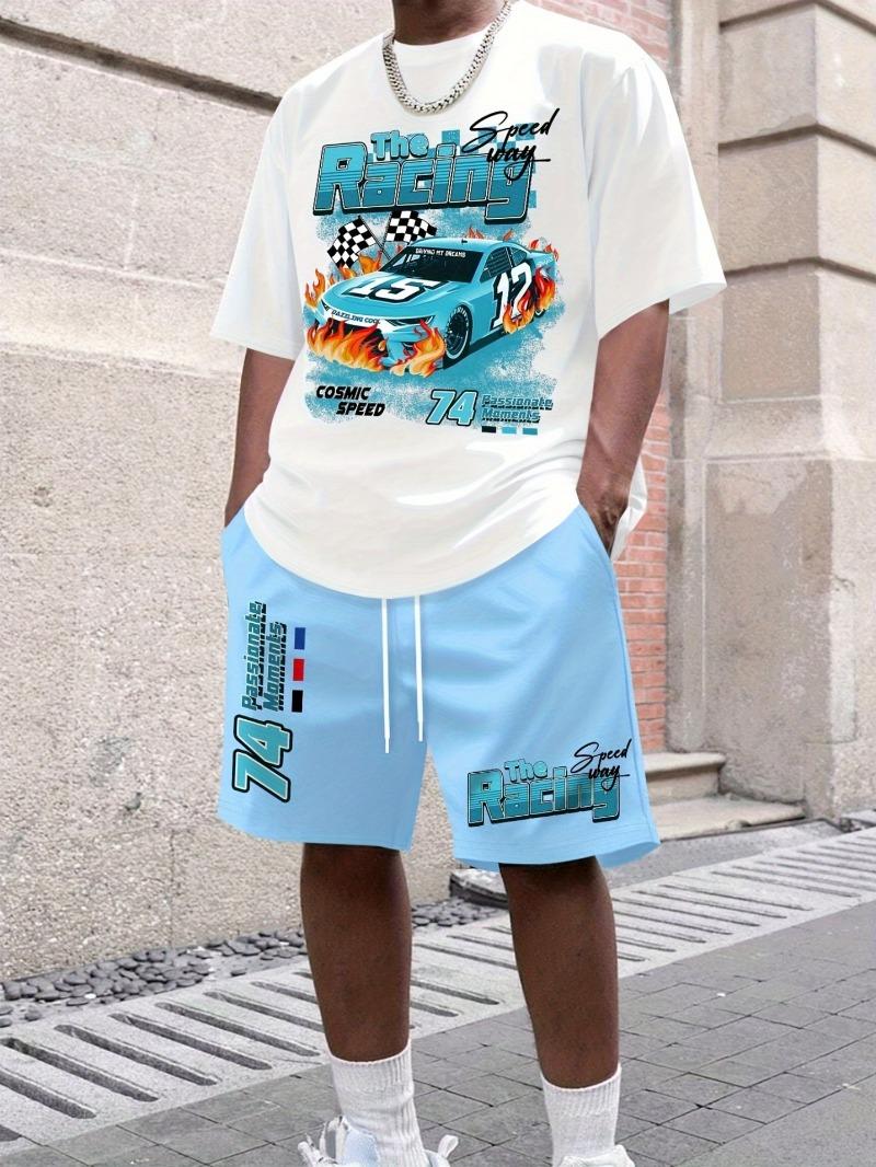 Men s 3D Printed Summer Clothing Set S