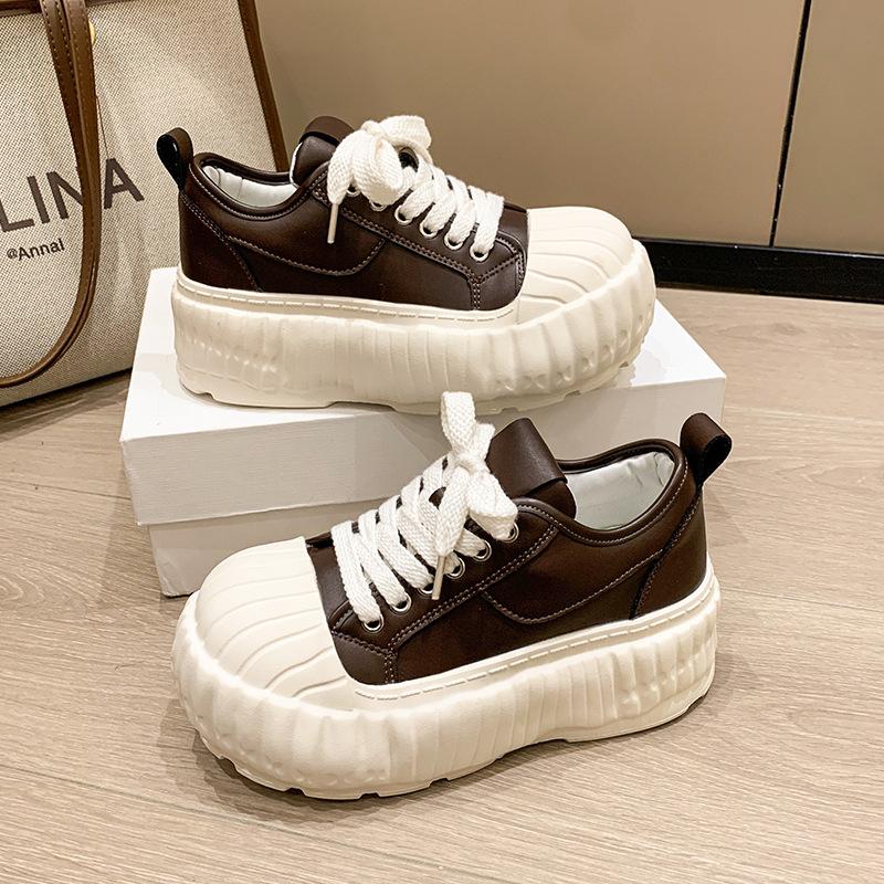 Platform Canvas Shoes Women's 2025 Spring and Summer New Foot-stepping Two Wear Ugly Cute Casual Cookie Shoes Lightweight Height-increasing Muffi