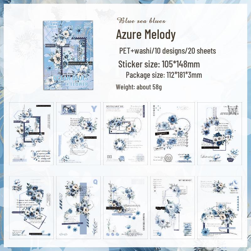 

Книга наклеек ZABC Floral Dream Weaving: Дневник на тему растений и цветов, для DIY-декорирования, 20 листов, 6 дизайнов.