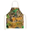 Natural Landscape Elk Pattern Apron Adult Sleeveless Kitchen Cleaning Home Chef Baking Waist Bib